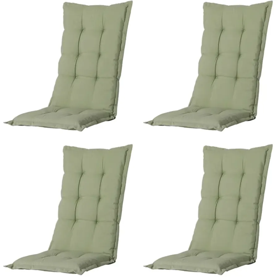Madison - Tuinstoelkussen Hoge Rug Panama sage - Ca. 123x50 cm - Set van 4
