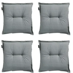 Tuinstoelkussens-Madison - Zitkussen Basic grey - Ca. 50x50 cm - Set van 4