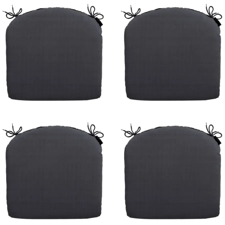 Tuinstoelkussens-Madison - Zitkussen Basic black - Ca. 46x48 cm - Set van 4
