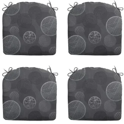 Tuinstoelkussens-Madison - Zitkussen Circle grey - Ca. 46x48 cm - Set van 4