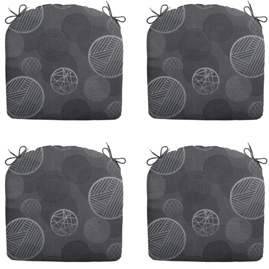 Tuinstoelkussens-Madison - Zitkussen Circle grey - Ca. 46x48 cm - Set van 4