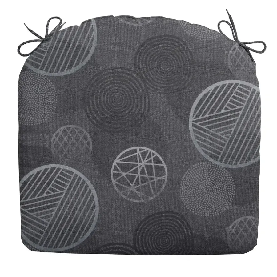 Tuinstoelkussens-Madison - Zitkussen Circle grey - Ca. 46x48 cm - Set van 4