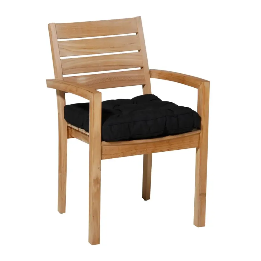 Tuinstoelkussens-Madison - Zitkussen Florance Panama black - Ca. 47x47 cm - Set van 4