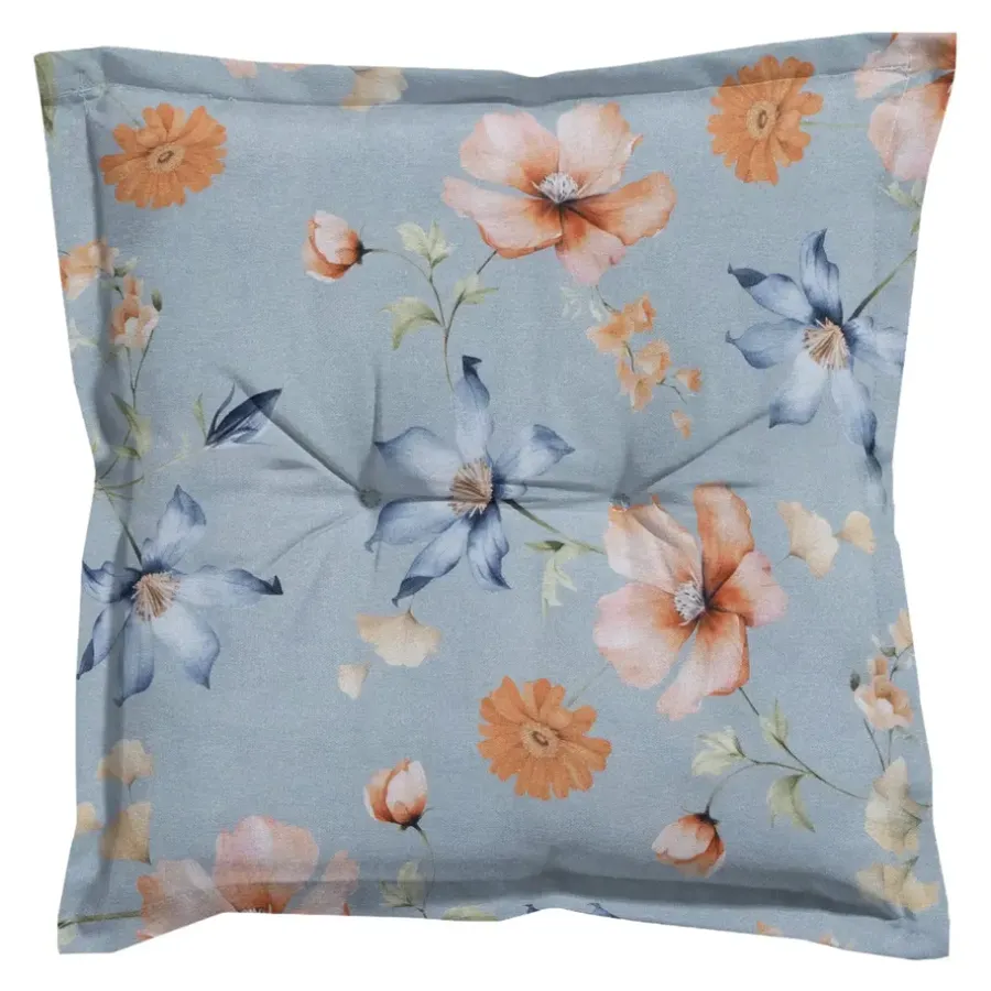 Madison - Zitkussen Florina blue - Ca. 50x50 cm - Set van 4