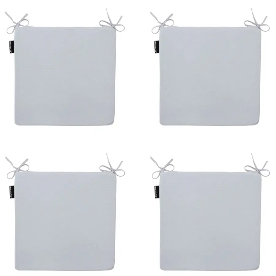 Tuinstoelkussens-Madison - Zitkussen Panama light grey - Ca. 40x40 cm - Set van 4