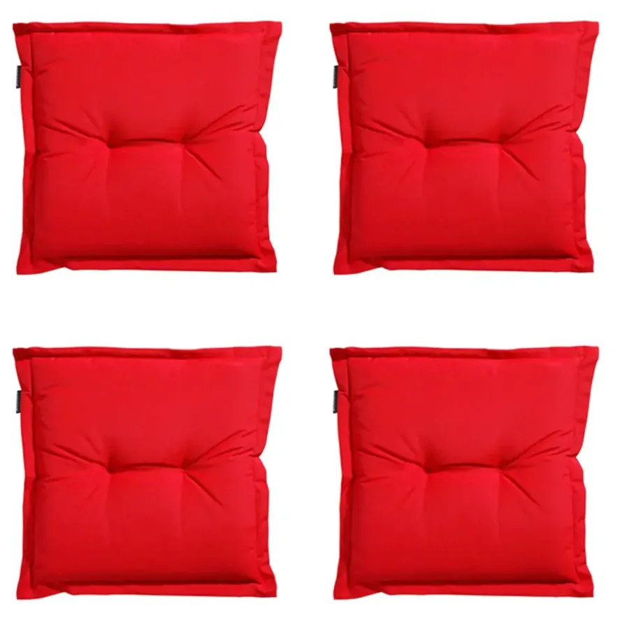Tuinstoelkussens-Madison - Zitkussen Panama red - Ca. 50x50 cm - Set van 4