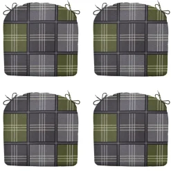 Tuinstoelkussens-Madison - Zitkussen Patchy olive - Ca. 46x48 cm - Set van 4