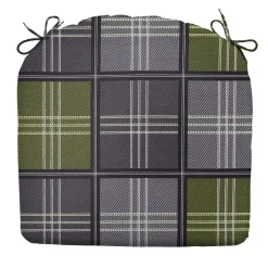 Tuinstoelkussens-Madison - Zitkussen Patchy olive - Ca. 46x48 cm - Set van 4