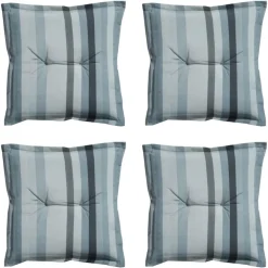 Tuinstoelkussens-Madison - Zitkussen Righe grey - Ca. 50x50 cm - Set van 4