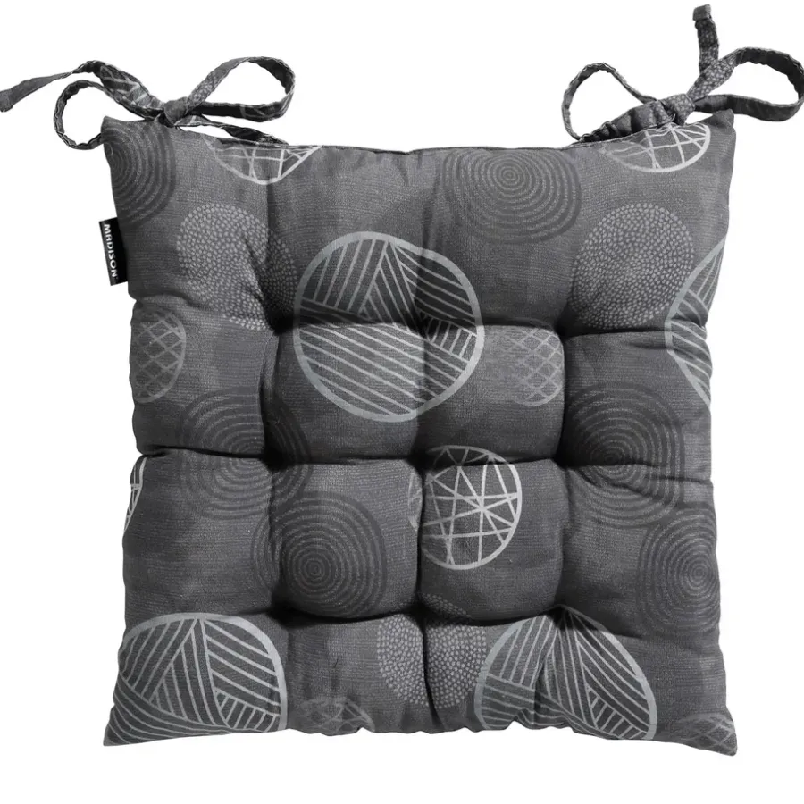 Tuinstoelkussens-Madison - Zitkussen Toscane Circle grey - Ca. 46x46 cm - Set van 4