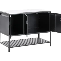 Barbecues En Accessoires-Leen Bakker MAENZA - Buitenkeukenkast set met tafel - Zwart - Staal