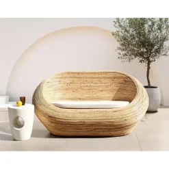 Leen Bakker MAIORI - Tuinbank 2-zits - Natuurlijk/Beige - Rotan