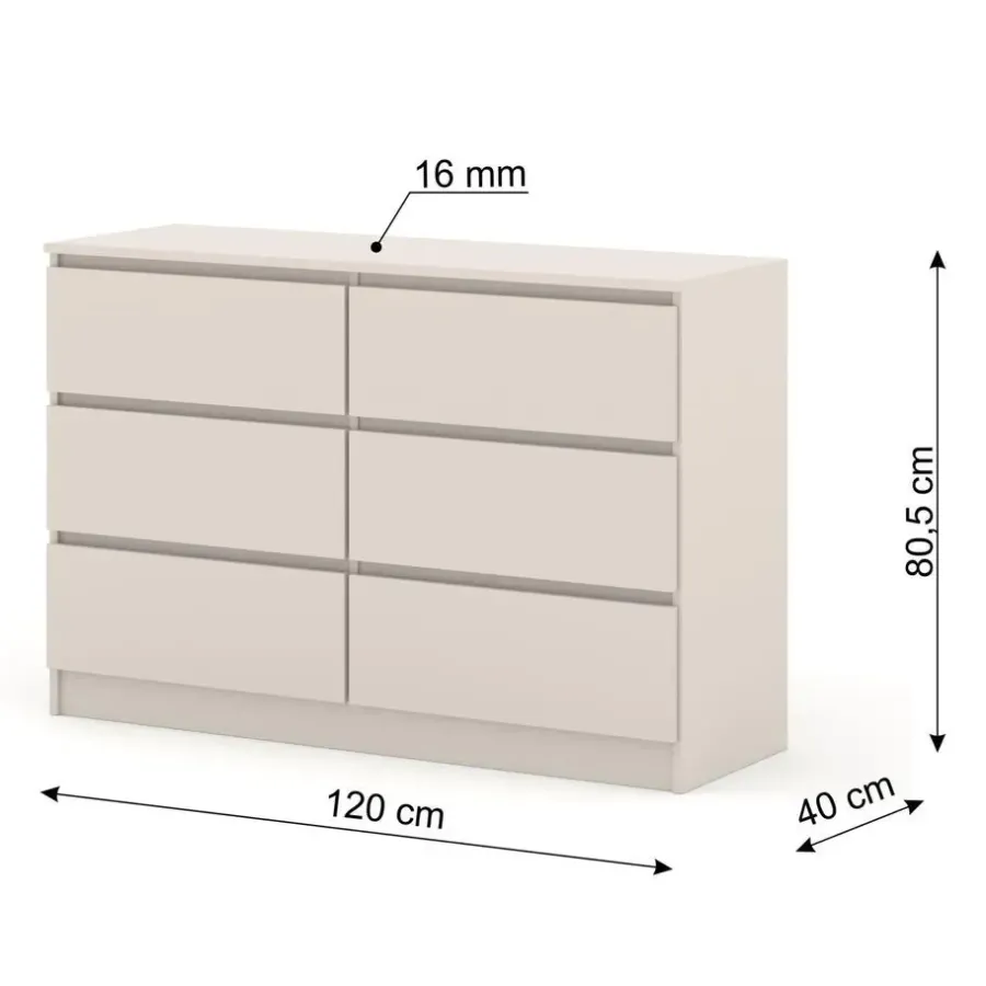 Homlando Maja dressoir S6 120 cm kashmir beige