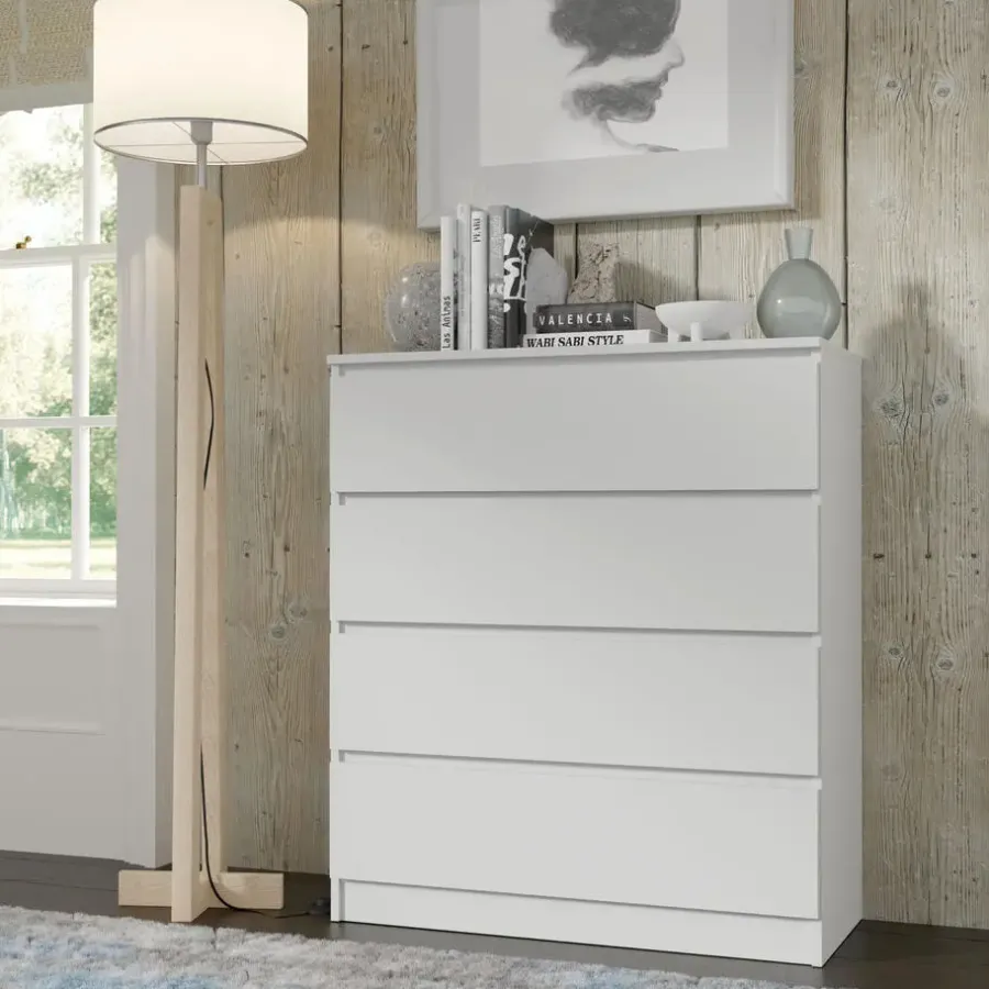 Homlando Maja dressoir S4 40x90x104 cm wit mat met 4 lades