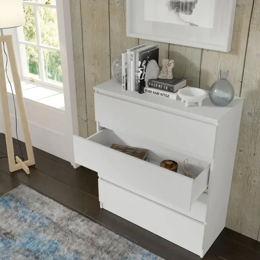 Homlando Maja dressoir S4 40x90x104 cm wit mat met 4 lades