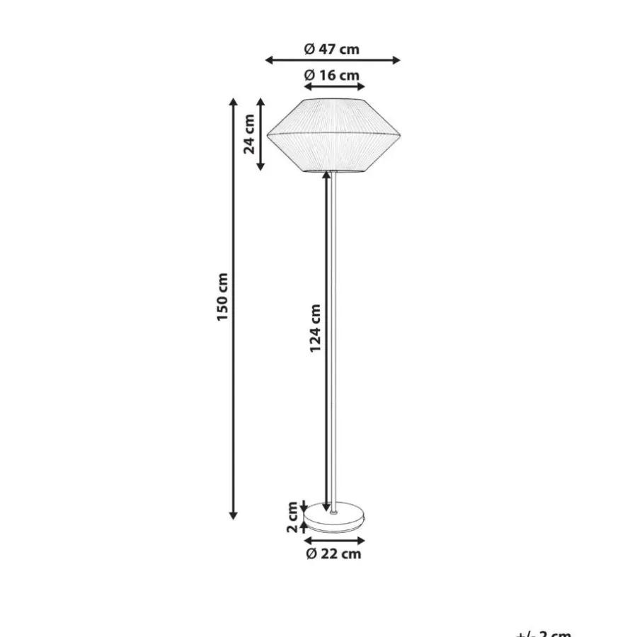 Leen Bakker MAKETSI - Staande lamp - Wit - IJzer/Stof