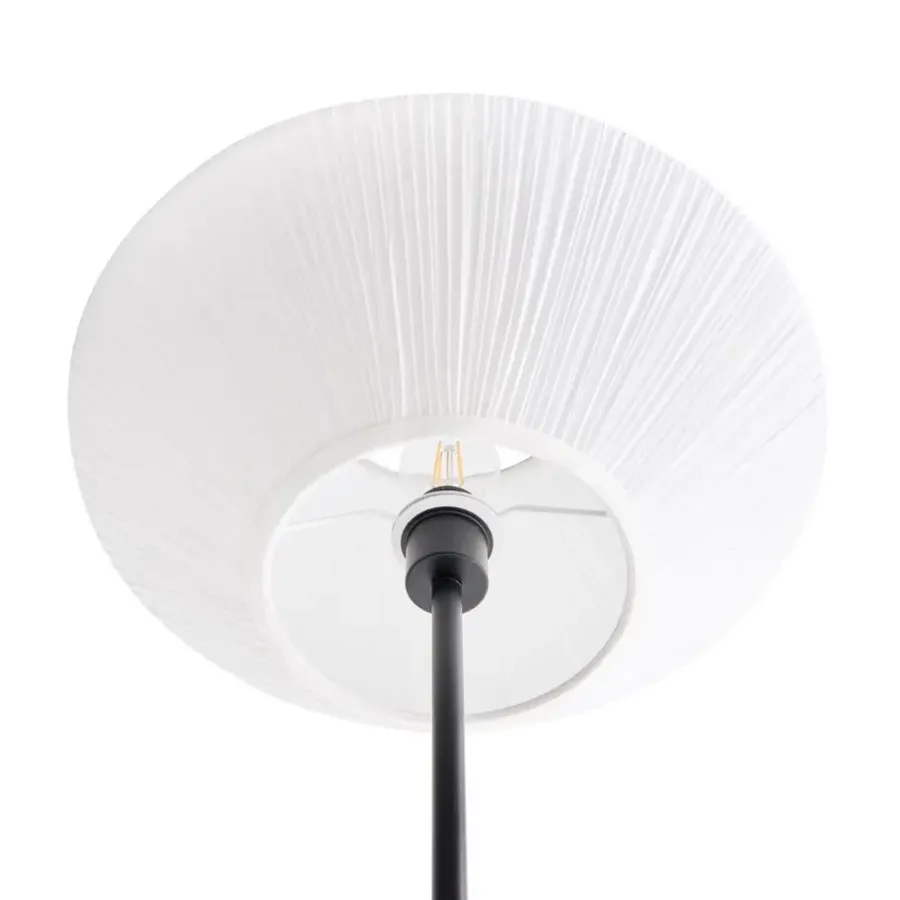 Leen Bakker MAKETSI - Staande lamp - Wit - IJzer/Stof