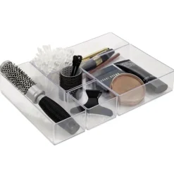 Merkloos Make-up organizer - 6-vaks - transparant acryl - 30 x 22,5 x 5 cm