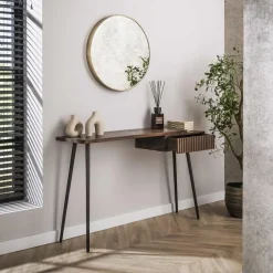 Giga Living Make-up Tafel Bruin Acaciahout - 120x35x76cm - Carve