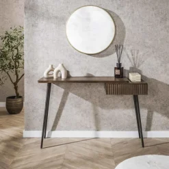 Giga Living Make-up Tafel Bruin Acaciahout - 120x35x76cm - Carve