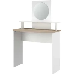 Parisot Make-uptafel Hardy-136cm-met spiegel-wit/eik