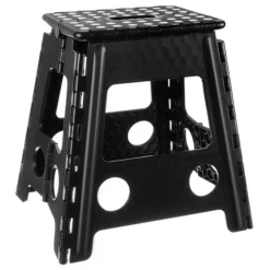 Krukjes-Leen Bakker Malatec Inklapbaar krukje - zwart - 39 cm - opvouwbaar - opstapje