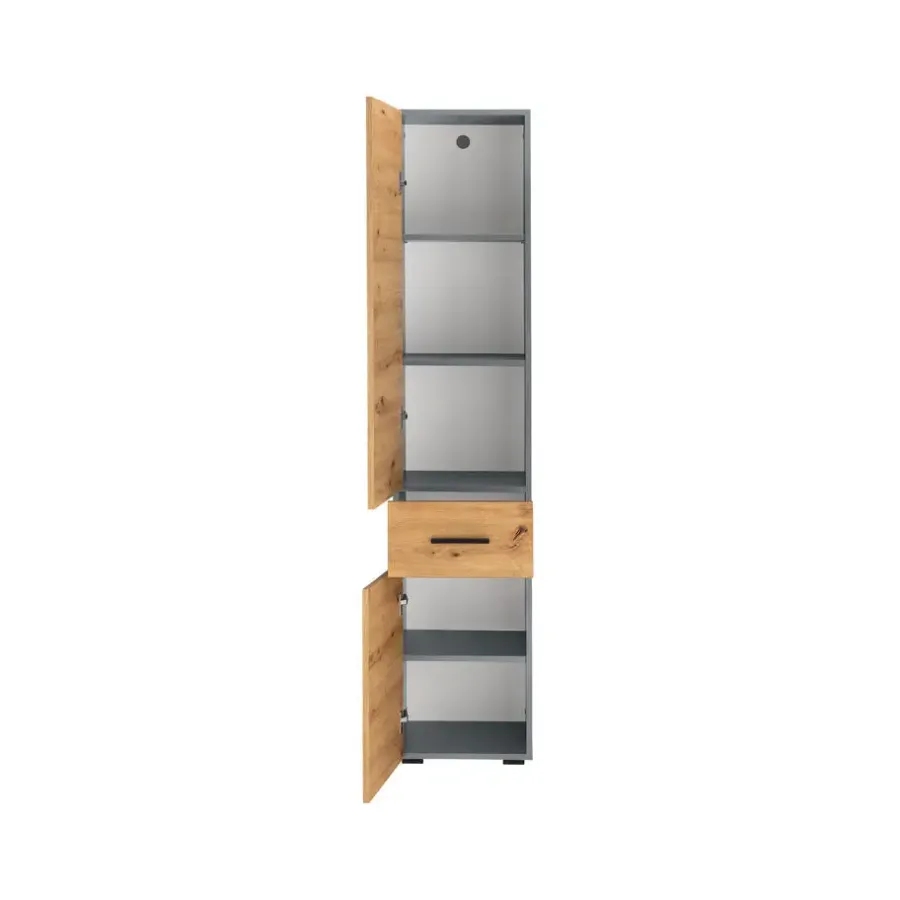 Loft24 Malika - Badkamerkast met 2deuren en 1 lade in antracite/eiken