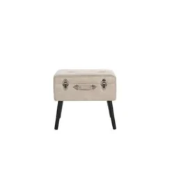 Hockers En Voetenbanken-Beliani MALLARD - Hocker - Beige - Kunstleer