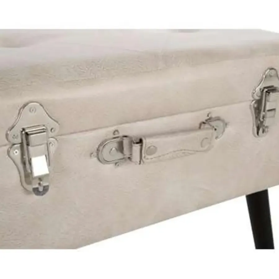 Hockers En Voetenbanken-Beliani MALLARD - Hocker - Beige - Kunstleer