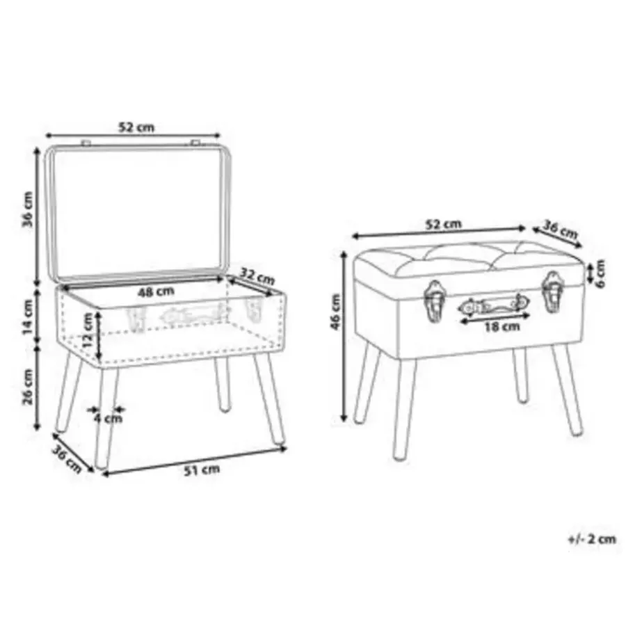 Hockers En Voetenbanken-Beliani MALLARD - Hocker - Beige - Kunstleer