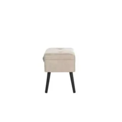 Hockers En Voetenbanken-Beliani MALLARD - Hocker - Beige - Kunstleer