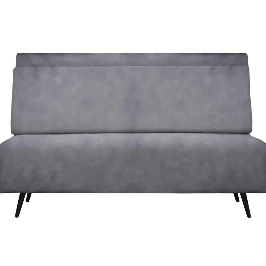 Slaapbanken|Slaapbanken-Dorel Home Mallory - Slaapbank 140 cm in antraciet fluweel