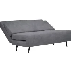 Slaapbanken|Slaapbanken-Dorel Home Mallory - Slaapbank 140 cm in antraciet fluweel