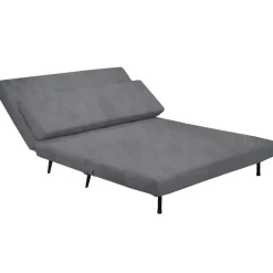 Slaapbanken|Slaapbanken-Dorel Home Mallory - Slaapbank 140 cm in antraciet fluweel