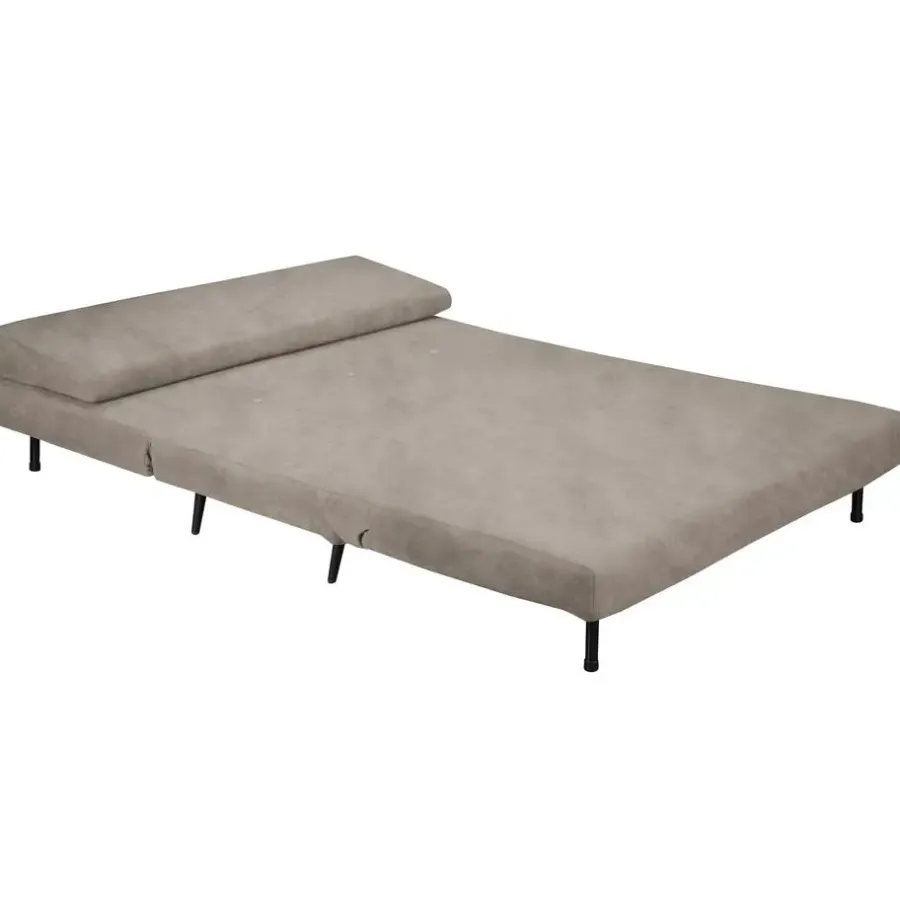 Dorel Home Mallory - Slaapbank 140 cm in taupe fluweel