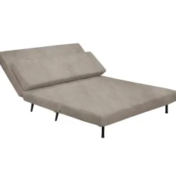 Dorel Home Mallory - Slaapbank 140 cm in taupe fluweel