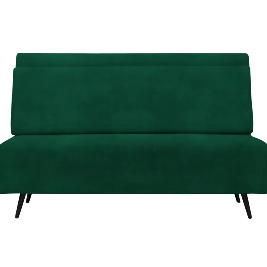 Slaapbanken|Slaapbanken-Dorel Home Mallory - Slaapbank 140 cm in donkergroene fluweel