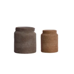 Light & Living Mand Betania - Donkerbruin - Ø33cm - Set van 2