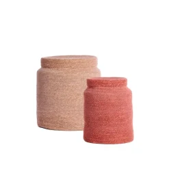 Opbergmanden-Light & Living Mand Betania - Lichtroze - Ø33cm - Set van 2
