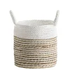 Leen Bakker Mand Bologna - naturel/wit - 30xØ28 cm