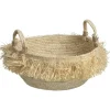 Opbergmanden-Leen Bakker Mand Fringes - naturel - 20xØ35 cm