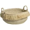 Opbergmanden-Leen Bakker Mand Fringes - naturel - 23xØ40 cm