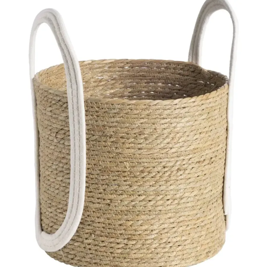 Opbergmanden-Leen Bakker Mand Lily - off-white - 29xØ32 cm