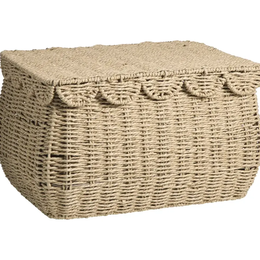 Leen Bakker Mand Moda met deksel - bruin - 32x42x25 cm
