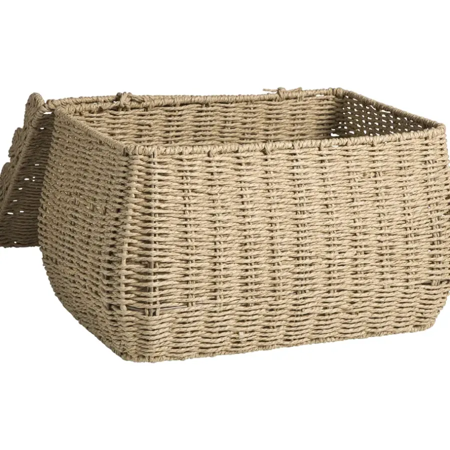 Leen Bakker Mand Moda met deksel - bruin - 32x42x25 cm