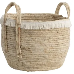 Opbergmanden-Leen Bakker Mand Pablo L - naturel - stro - 32xØ33,5 cm