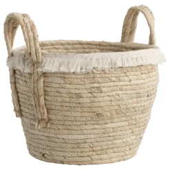 Opbergmanden-Leen Bakker Mand Pablo M - naturel - stro - 29,5xØ30 cm