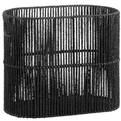 Opbergmanden-Leen Bakker Mand Palma - zwart - 35x42x23 cm