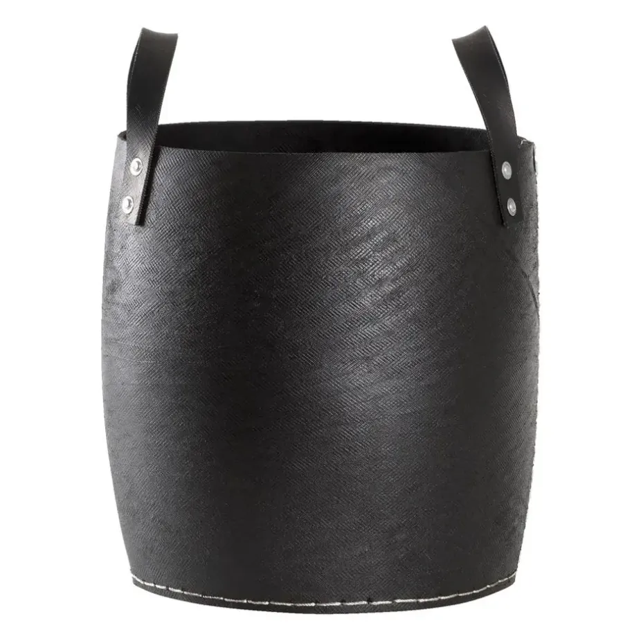 Opbergmanden-Leen Bakker Mand Ruben - zwart - 37xØ35 cm