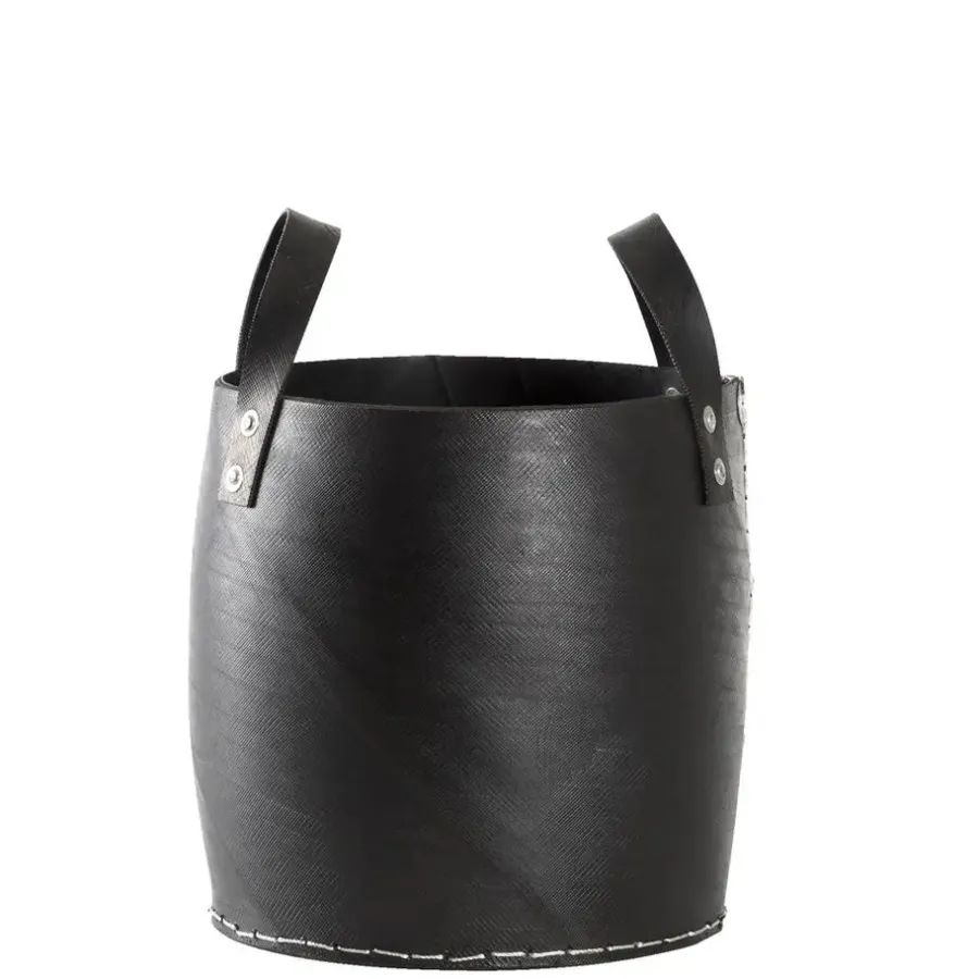Opbergmanden-Leen Bakker Mand Ruben - zwart - 30xØ30 cm